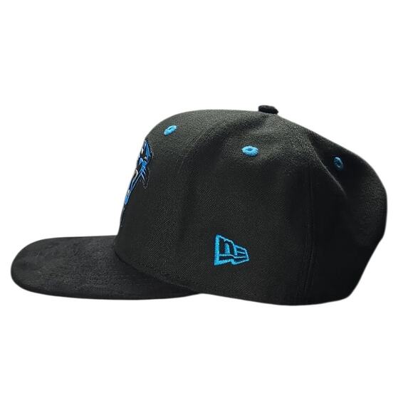 Carolina Panthers NFL Hat New Era 9FIFTY Snapback Black Blue Suede Bill Cap Mens - Picture 3 of 10